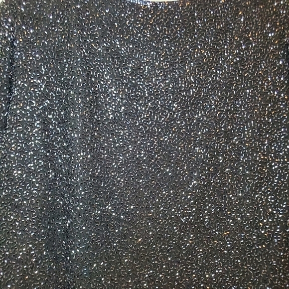 Vintage Cecily Brown Beaded Navy Blue Silk Jacket Sz XL - Picture 9 of 14